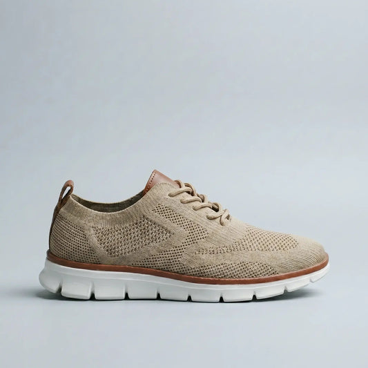 The Toorak Knit Oxford Sneakers — breathable knit upper with faux-leather heel trim